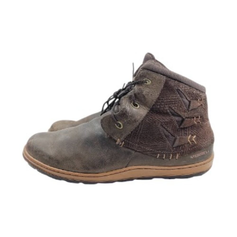 Merrell Women's Brown Ashland Vee Leather Ankle Classic Moto Boot Size 10